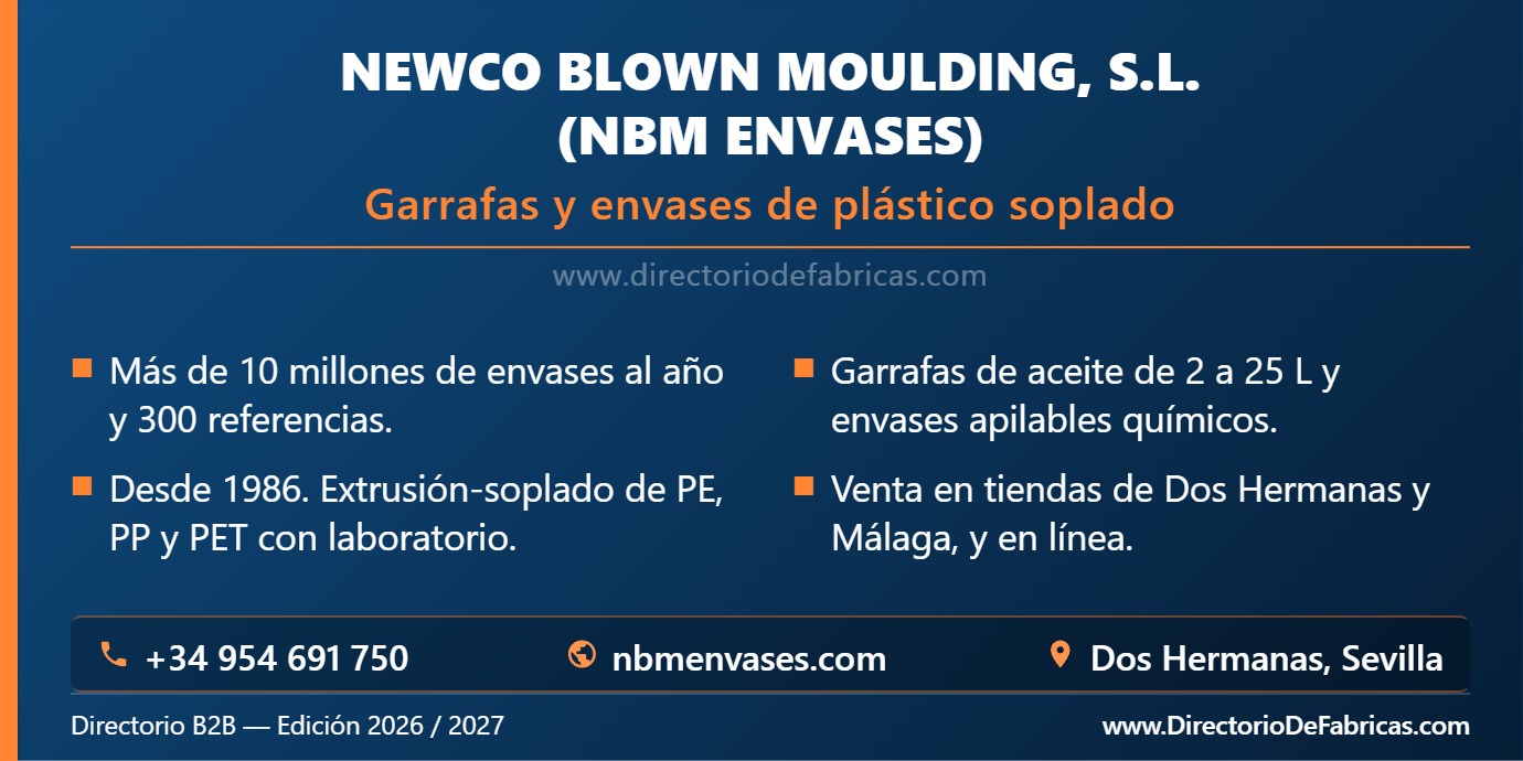 Business Card: Newco Blown Moulding, S.L. (NBM Envases) │ Directorio De Fabricas