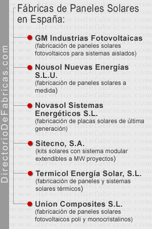 6 fábricas de paneles solares en España