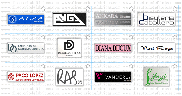 Muro con logotipos de Fabricas de Bisuteria en España