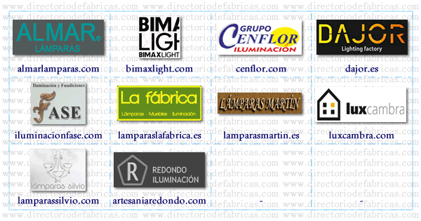 Muro con logotipos de Fábricas de Lamparas en España