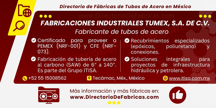 Business Card: FABRICACIONES INDUSTRIALES TUMEX, S.A. DE C.V. │ Directorio De Fabricas