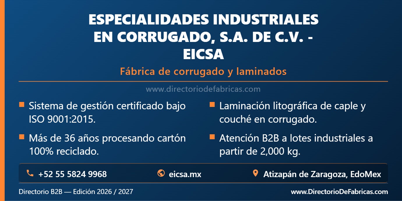 Business Card: ESPECIALIDADES INDUSTRIALE EN CORRUGADO, S.A. DE C.V. │ Directorio De Fabricas