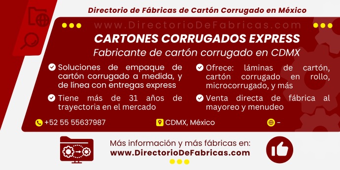 Business Card: CARTONES CORRUGADOS EXPRESS │ Directorio De Fabricas