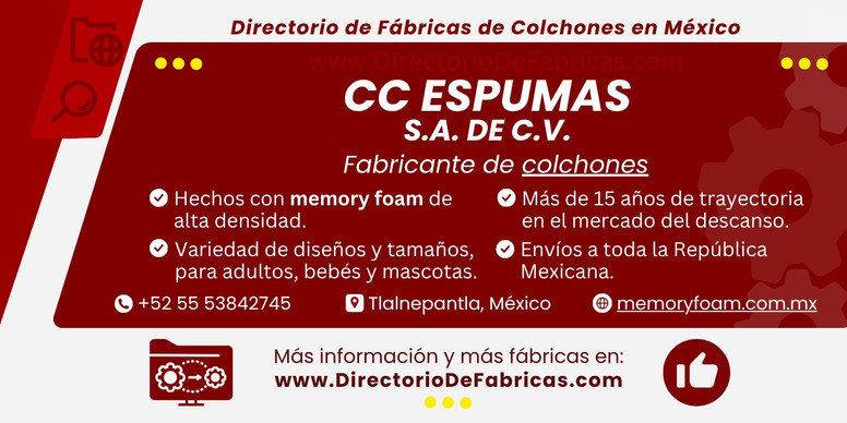 Business Card: CC ESPUMAS, S.A. DE C.V. │ Directorio De Fabricas