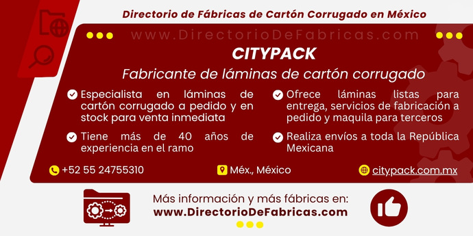 Business Card: CITYPACK LÁMINAS DE CARTÓN Y PLÁSTICO │ Directorio De Fabricas