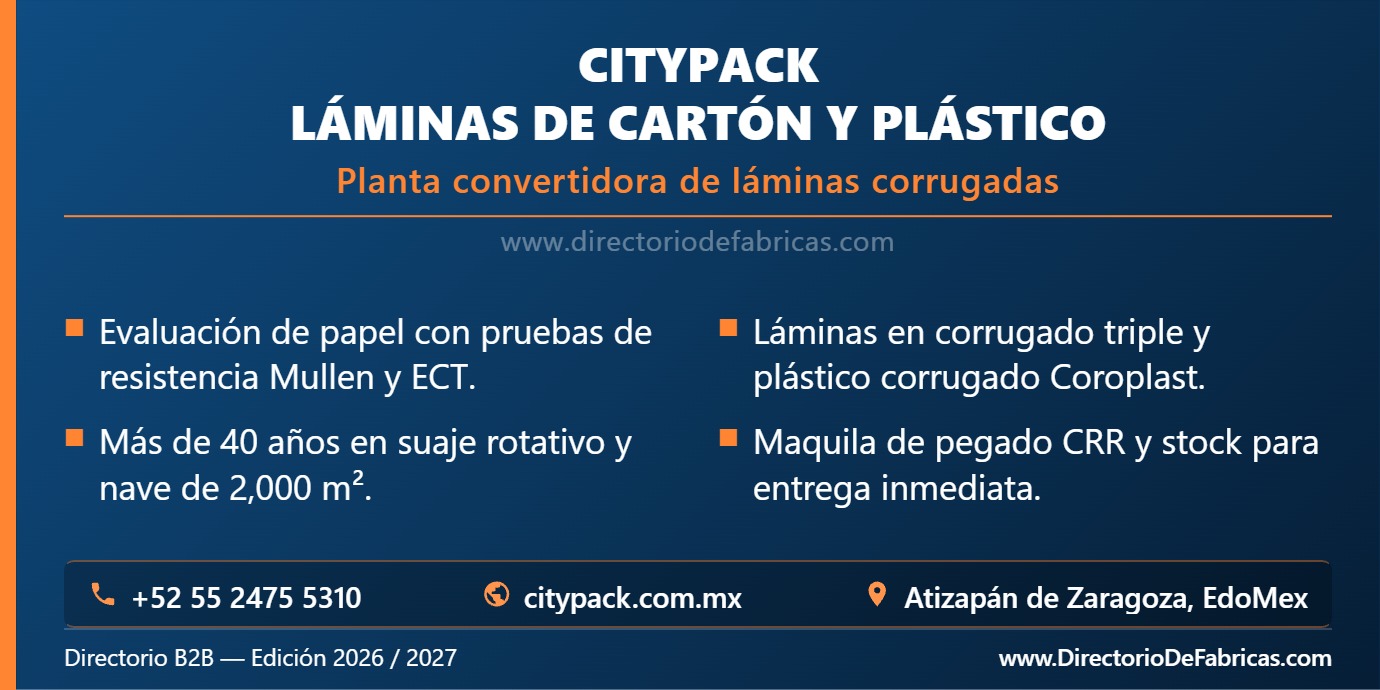 Business Card: CITYPACK LÁMINAS DE CARTÓN Y PLÁSTICO │ Directorio De Fabricas