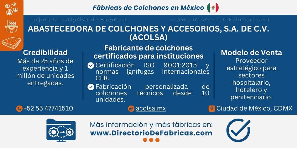 Business Card: ACOLSA │ Directorio De Fabricas