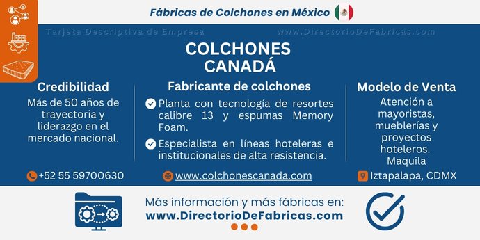 Business Card: Colchones Canadá │ Directorio De Fabricas