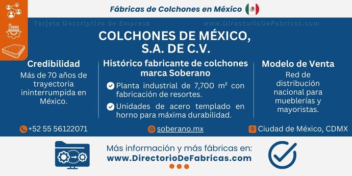 Business Card: Colchones Soberano │ Directorio De Fabrica
