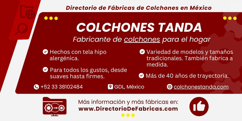 Business Card: COLCHONES TANDA │ Directorio De Fabricas