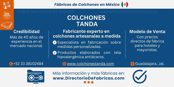 Business Card: Colchones Tanda │ Directorio De Fabricas