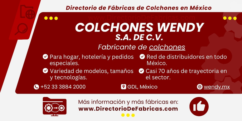 Business Card: COLCHONES WENDY, S.A. de C.V. │ Directorio De Fabricas