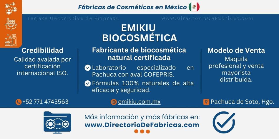 Business Card: EMIKIU Biocosmética │ Directorio De Fabricas