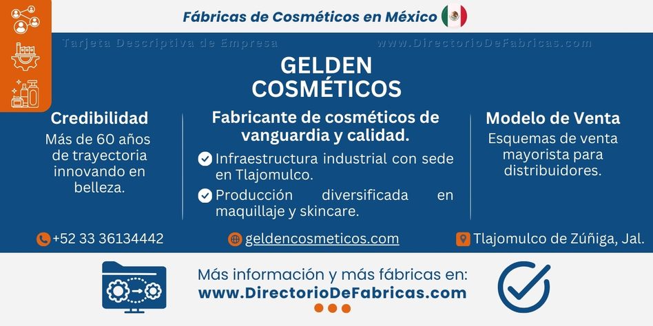 Business Card: Gelden Cosméticos │ Directorio De Fabricas