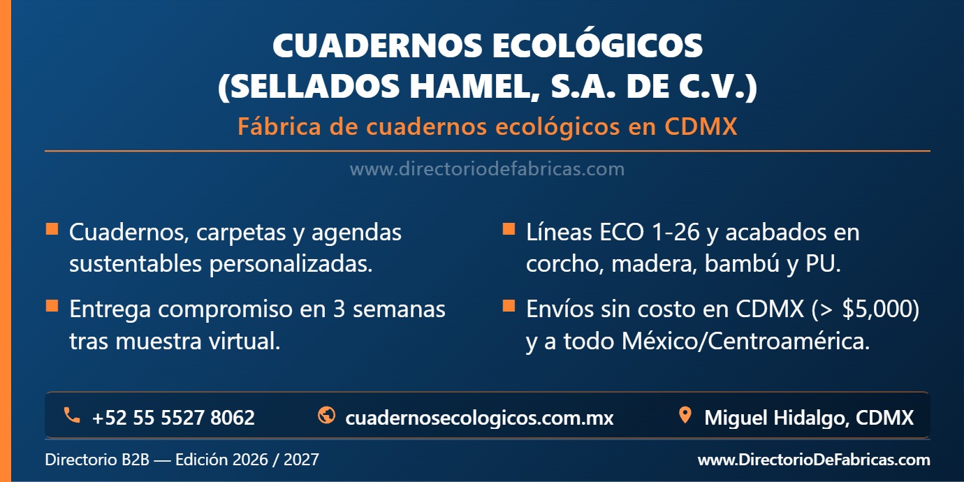 Business Card: Cuadernos Ecológicos Hamel │ Directorio De Fabricas