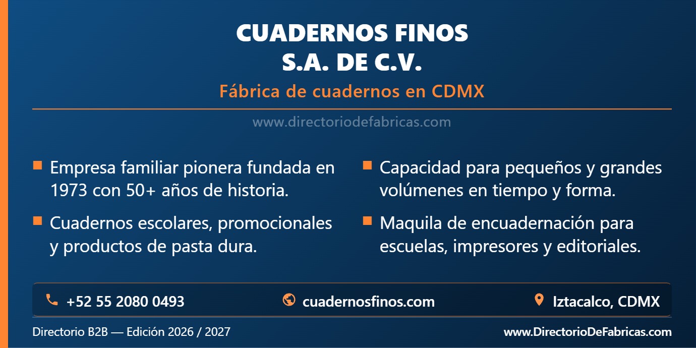 Business Card: Cuadernos Finos │ Directorio De Fabricas