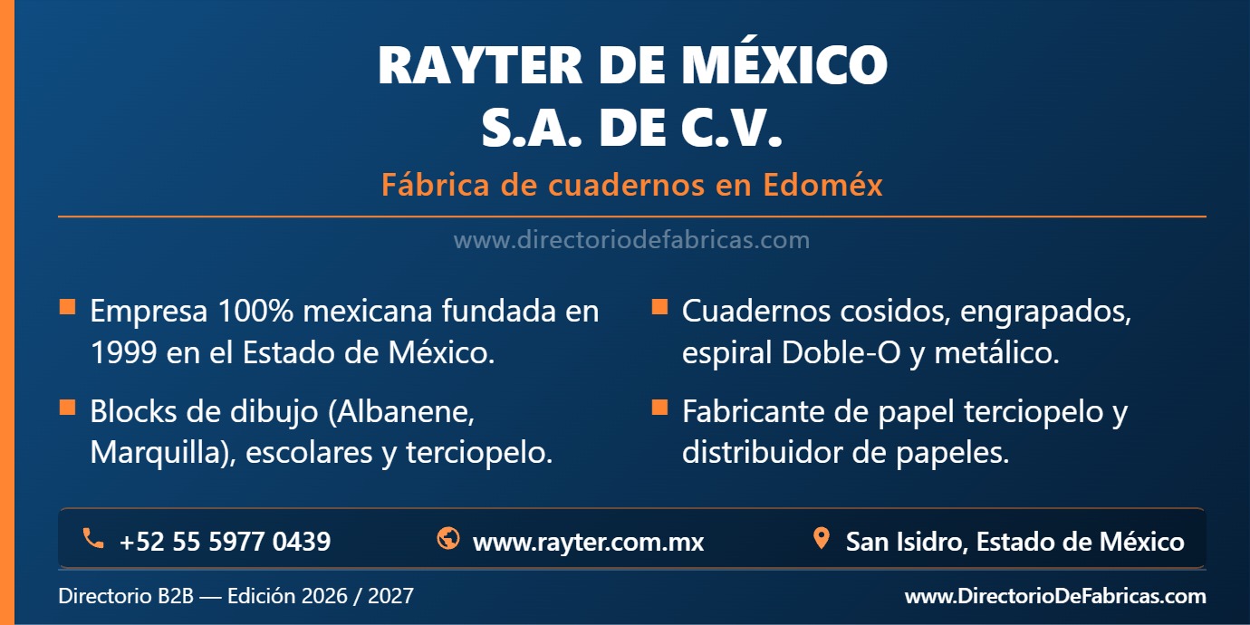 Business Card: Rayter de México │ Directorio De Fabricas