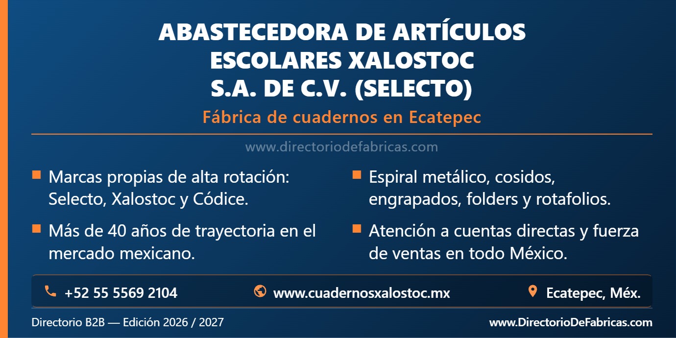 Business Card: Abastecedora de Artículos Escolares Xalostoc │ Directorio De Fabricas
