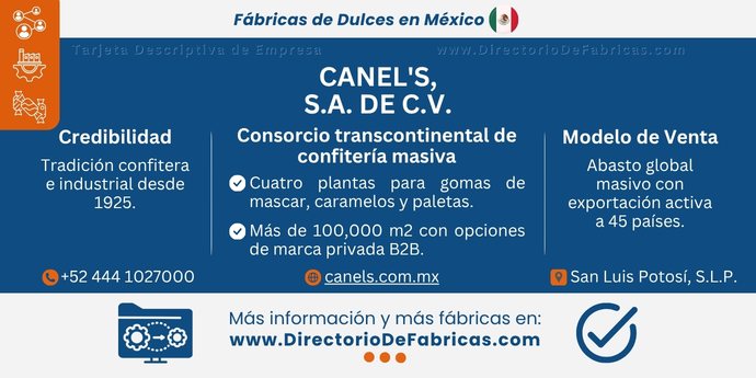 Business Card: CANEL'S, S.A. de C.V. │ Directorio De Fabricas