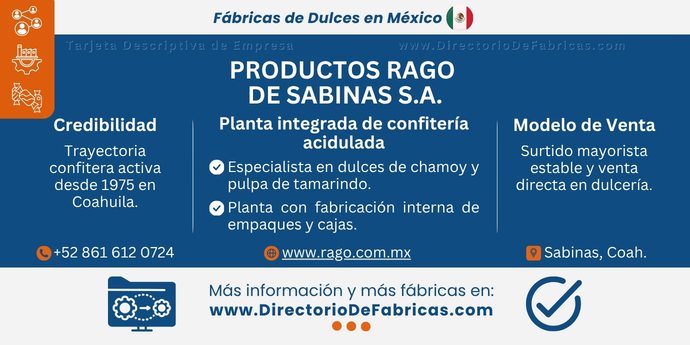 Business Card: Productos Rago de Sabinas S.A. │ Directorio De Fabricas