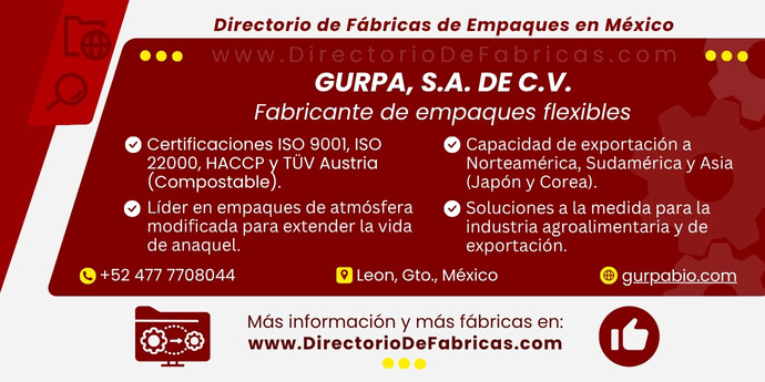 Business Card: Gurpa, S.A. de C.V. │ Directorio De Fabricas