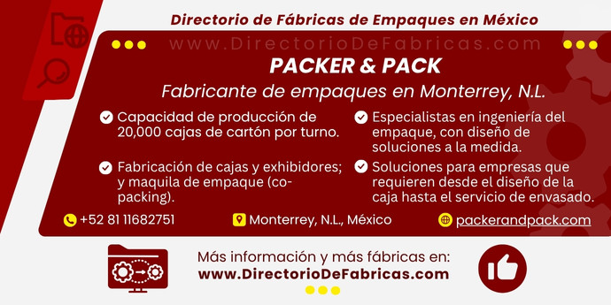Business Card: Packer & Pack │ Directorio De Fabricas