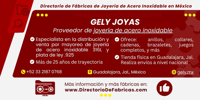 Business Card: GELY JOYAS │ Directorio De Fabricas
