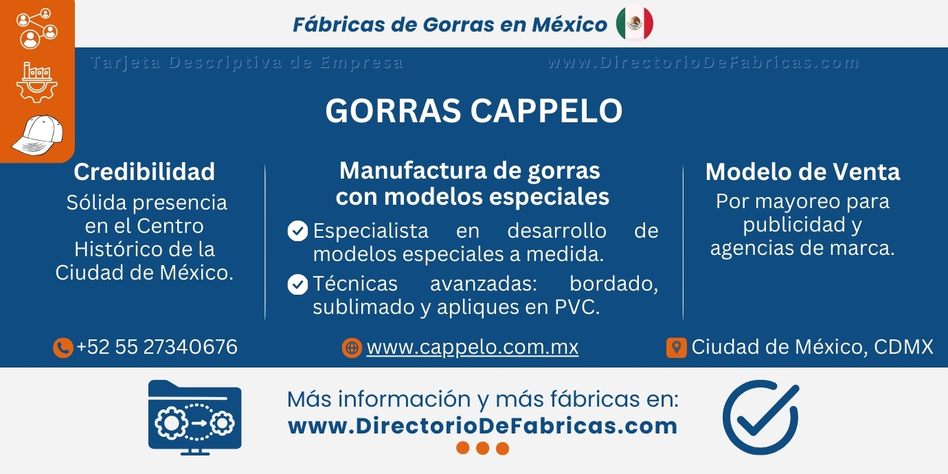 Business Card: GORRAS CAPPELO │ Directorio De Fabricas
