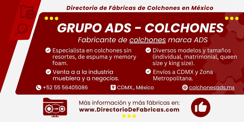 Business Card: GRUPO ADS (COLCHONES ADS) │ Directorio De Fabricas