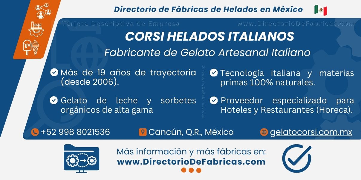 Business Card: Corsi Helados Italianos │ Directorio De Fabricas