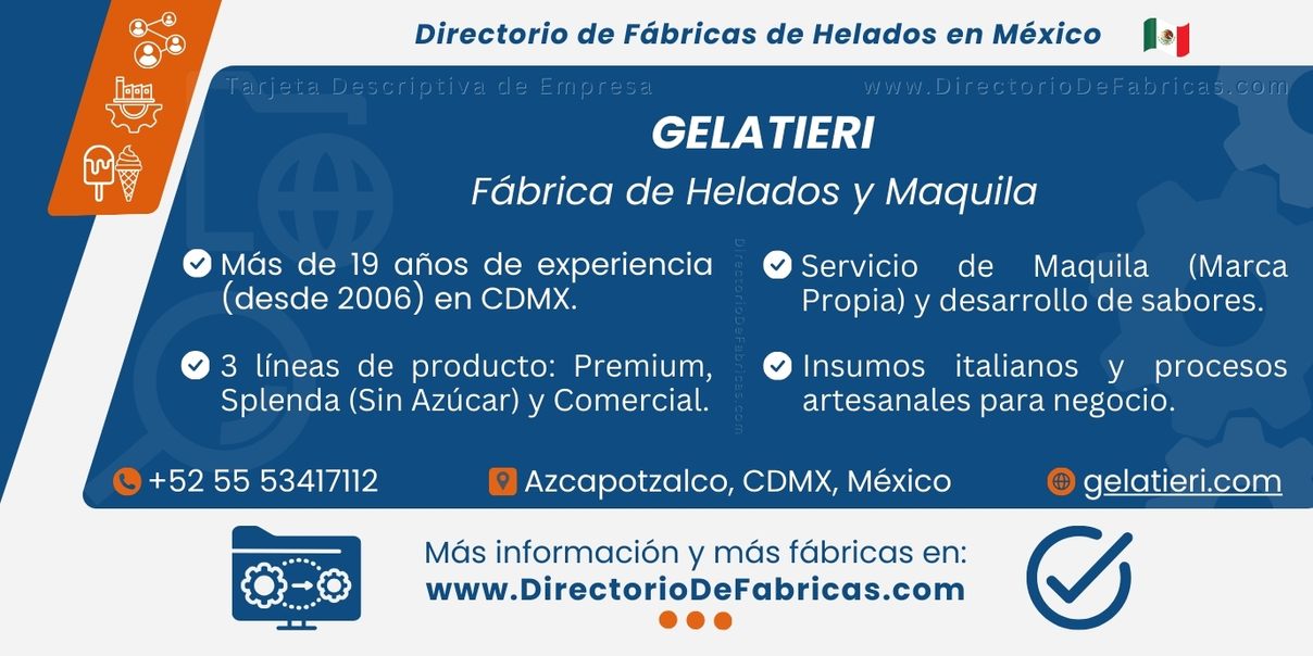 Business Card: Gelatieri │ Directorio De Fabricas