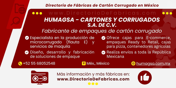 Business Card: HUMAGSA - CARTONES Y CORRUGADOS, S.A. DE C.V. │ Directorio De Fabricas