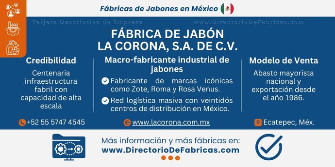 Business Card: Fábrica de Jabón La Corona │ Directorio De Fabricas