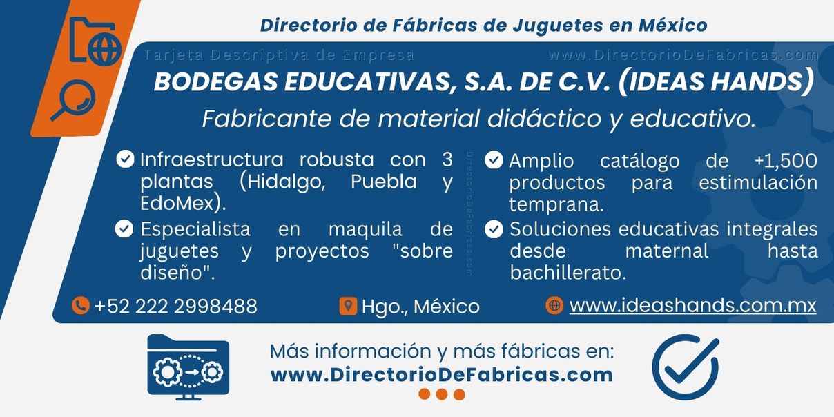 Business Card: Bodegas Educativas (Ideas Hands) │ Directorio De Fabricas