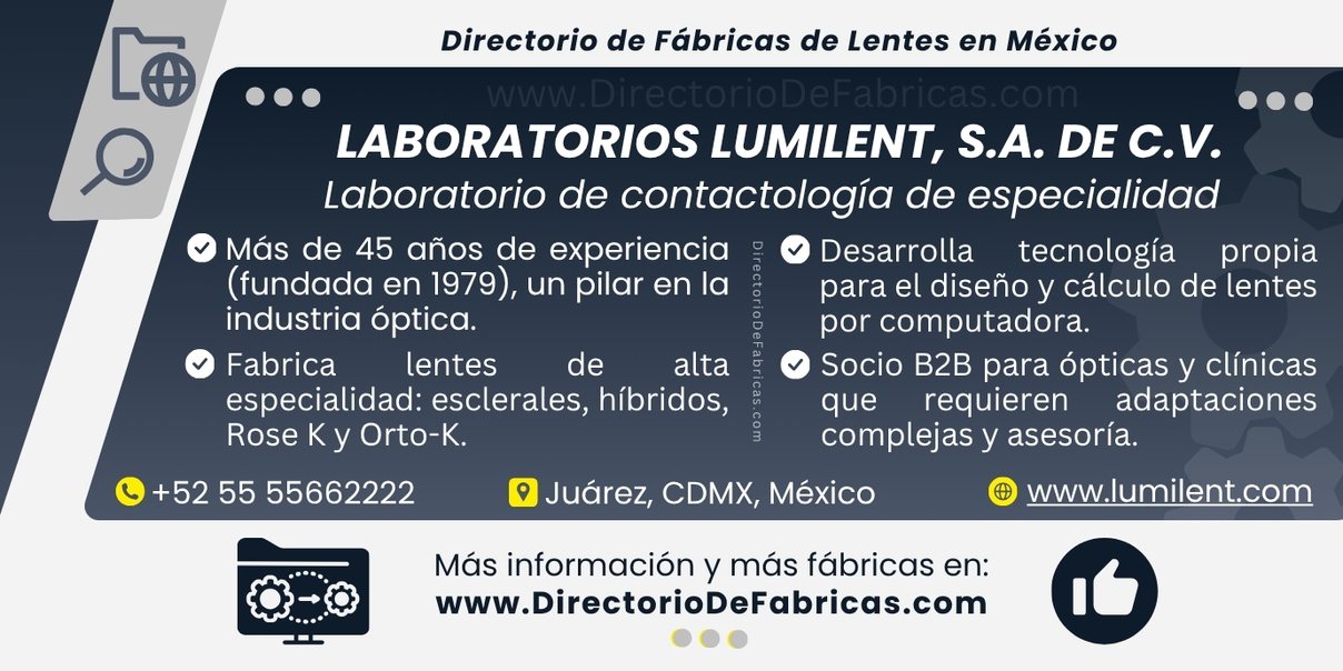 Business Card: LABORATORIOS LUMILENT, S.A. DE C.V. │ Directorio De Fabricas