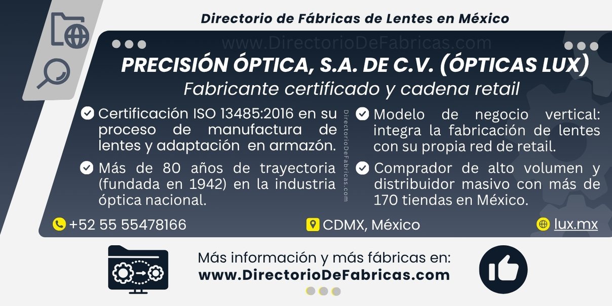 Business Card: PRECISIÓN ÓPTICA, S.A. DE C.V. │ Directorio De Fabricas
