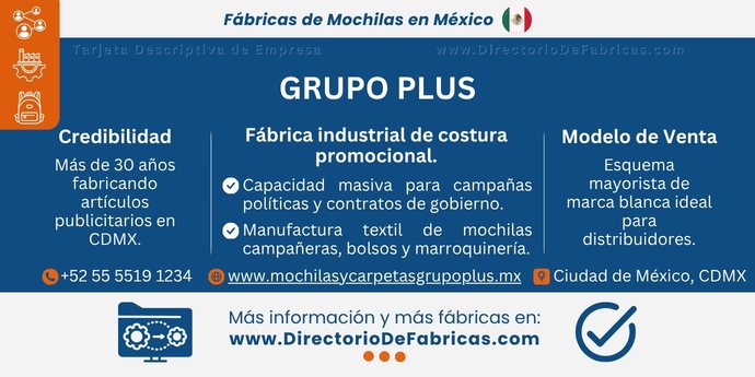 Business Card: GRUPO PLUS │ Directorio De Fabricas