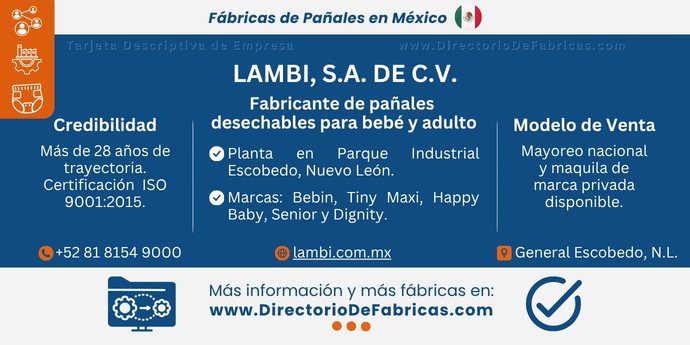 Business Card: Lambi, S.A. de C.V. │ Directorio De Fabricas