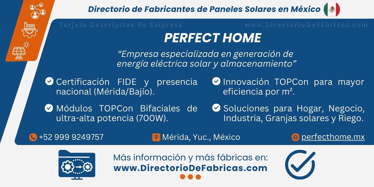 Business Card: PERFECT HOME │ Directorio De Fabricas