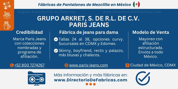 Business Card: Paris Jeans │ Directorio De Fabricas
