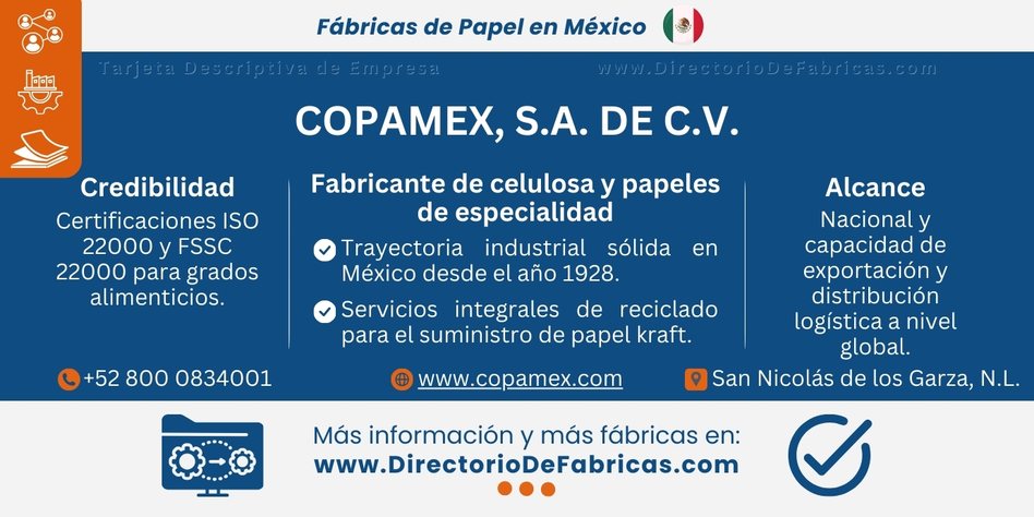 Business Card: COPAMEX, S.A. DE C.V. │ Directorio De Fabricas