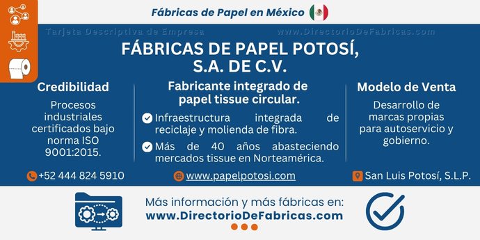 Business Card: Fábricas de Papel Potosí │ Directorio De Fabricas