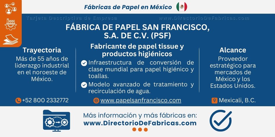 Business Card: FÁBRICA DE PAPEL SAN FRANCISCO │ Directorio De Fabricas