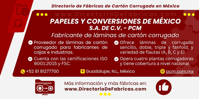 Business Card: PAPELES Y CONVERSIONES DE MÉXICO, S.A. DE C.V. - PCM │ Directorio De Fabricas