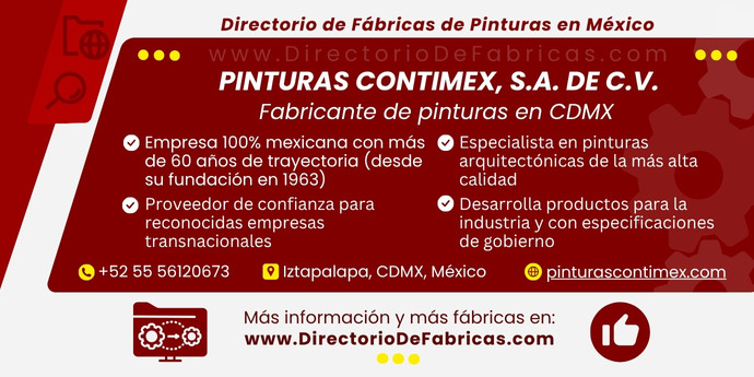 Business Card: Pinturas Contimex, S.A. de C.V. │ Directorio De Fabricas