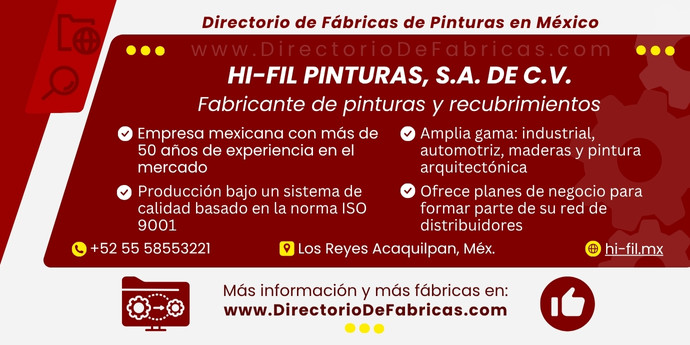 Business Card: Hi-Fil Pinturas, S.A. de C.V. │ Directorio De Fabricas