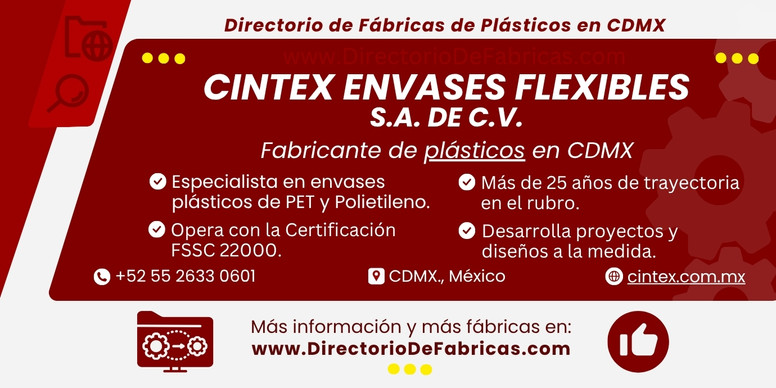 Business Card: Cintex Envases Flexibles, S.A. de C.V. │ Directorio De Fabricas