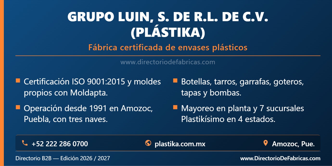 Business Card: Grupo LUIN, S. de R.L. de C.V. (Plástika) │ Directorio De Fabricas