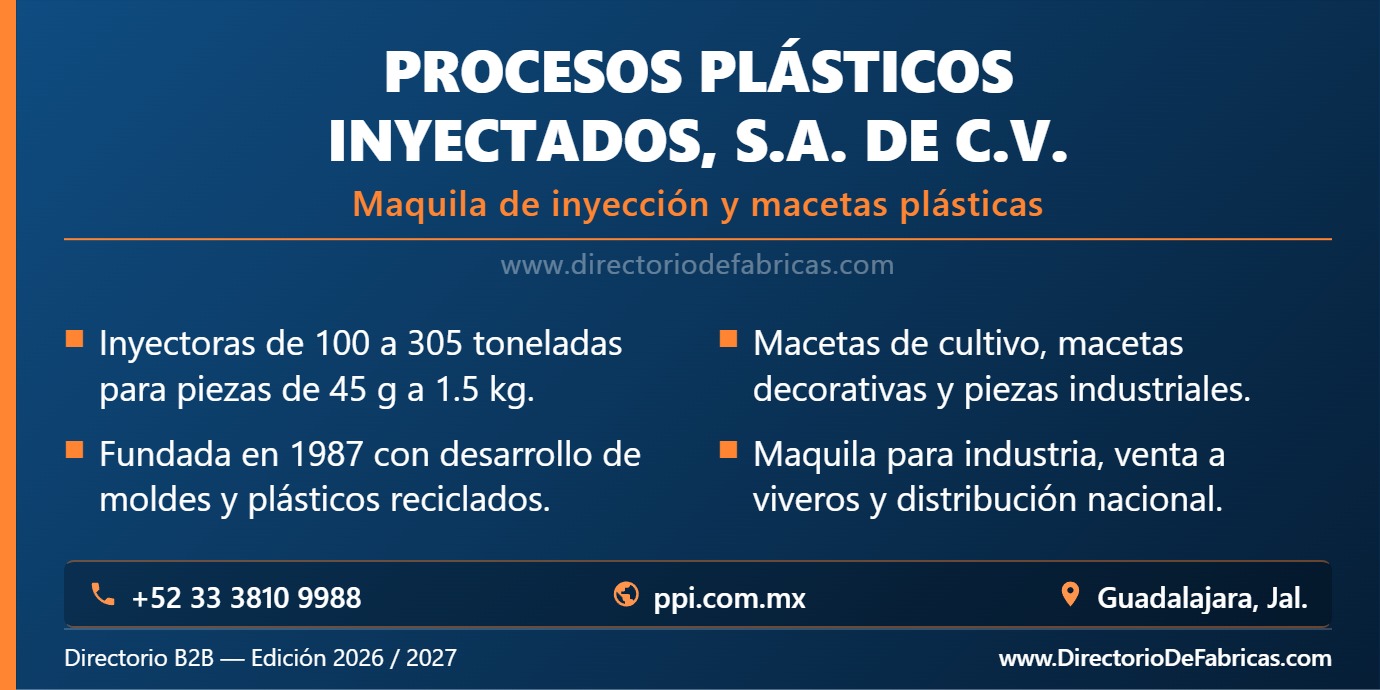 Business Card: Procesos Plásticos Inyectados │ Directorio De Fabricas