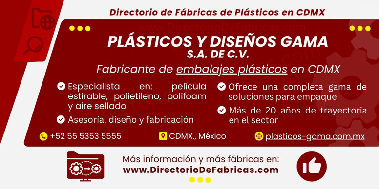 Business Card: Plásticos y Diseños Gama, S.A. de C.V., Fábrica de embalajes plásticos en CDMX con más de 20 años de experiencia │ Directorio De Fabricas